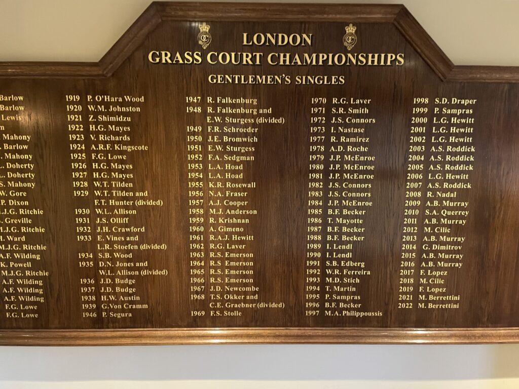 The Queen's Club Honours Board